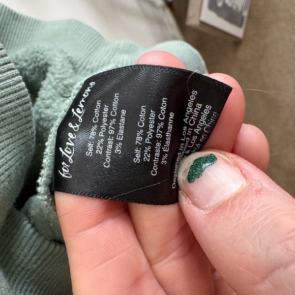 For Love & Lemon’s olive Green Embroidered Crewneck Sweatshirt Size small - Picture 7 of 7